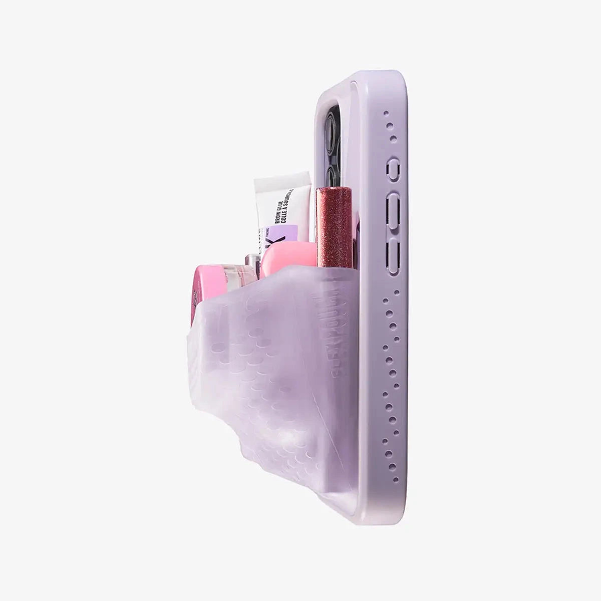 NINJA LABS iPhone用ケース パープル Flex Pouch® Wallet Phone Case for Cards, AirPods & Makeup – iPhone